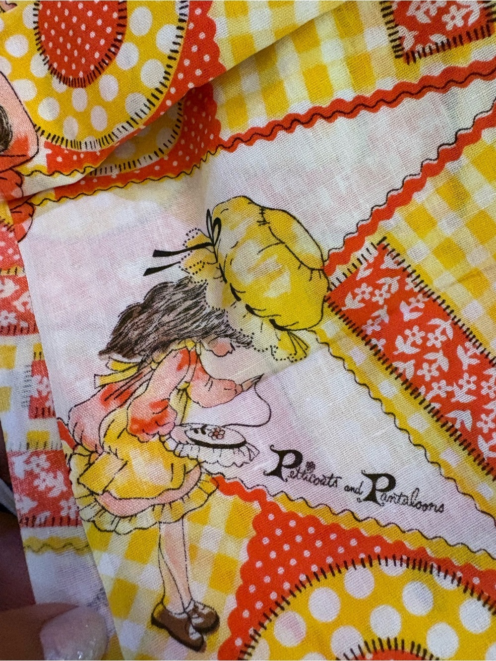 Vintage Petticoats & Pantaloons Rag Doll LOVE Cotton Fabric 2 Yards 44” Wide - Picture 9 of 9